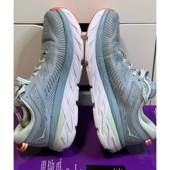 Hoka One One Bondi 7 Women Blue White Orange Size 7.5 Running Shoes Worn No Box - Picture 7 of 8